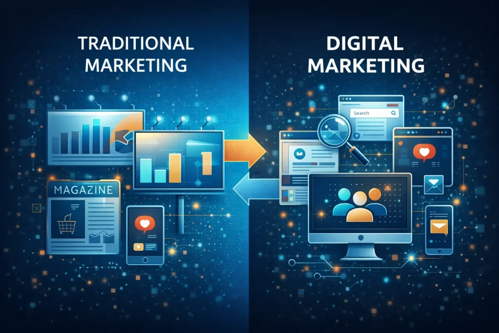 ความแตกต่างระหว่างการตลาดแบบดั้งเดิมกับ Digital Marketing
