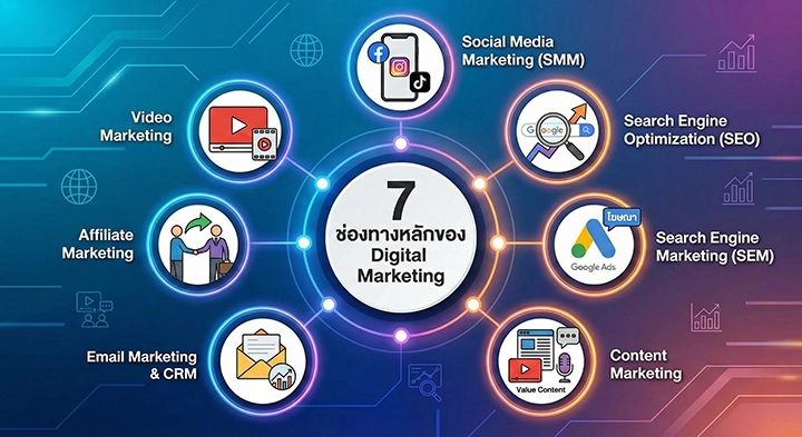 7 ช่องทางหลักของ Digital Marketing